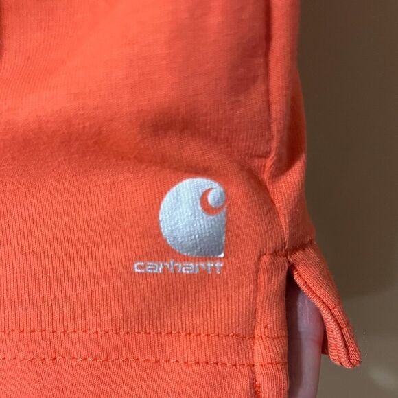 CARHARTT FORCE 1/4 Zip Pullover Long Sleeve Orange Shirt Women’s Size XL - Picture 4 of 5